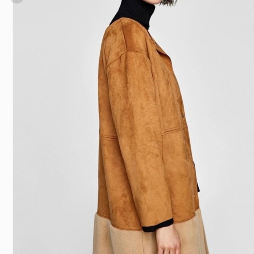 Zara Tan and Brown Women's Coat - Picture 3 of 4